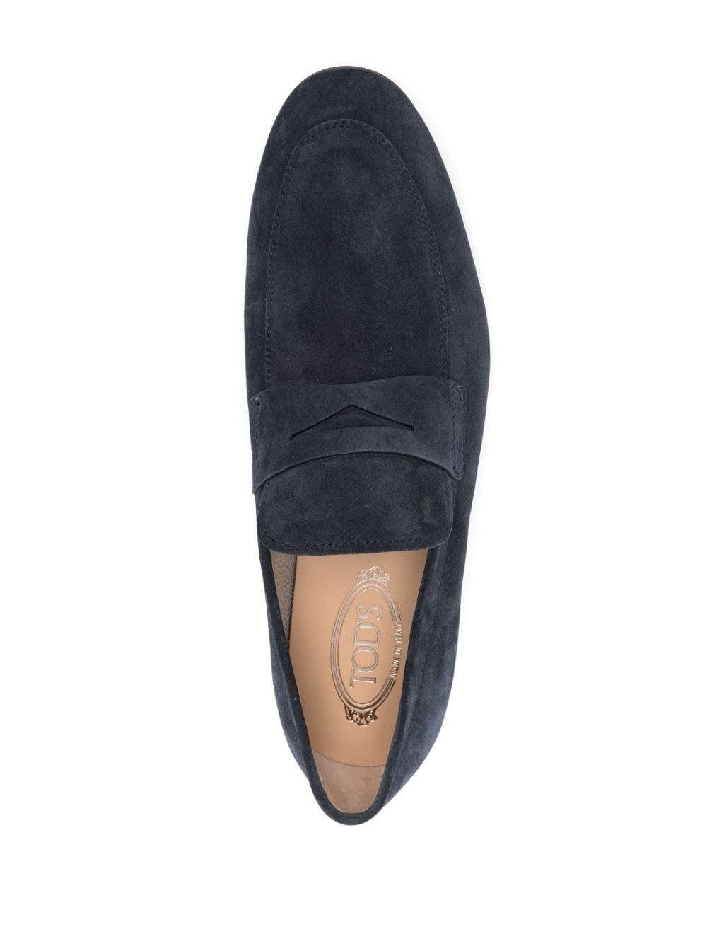 Shop Tod's Suede Slip-on Loafers In Blau