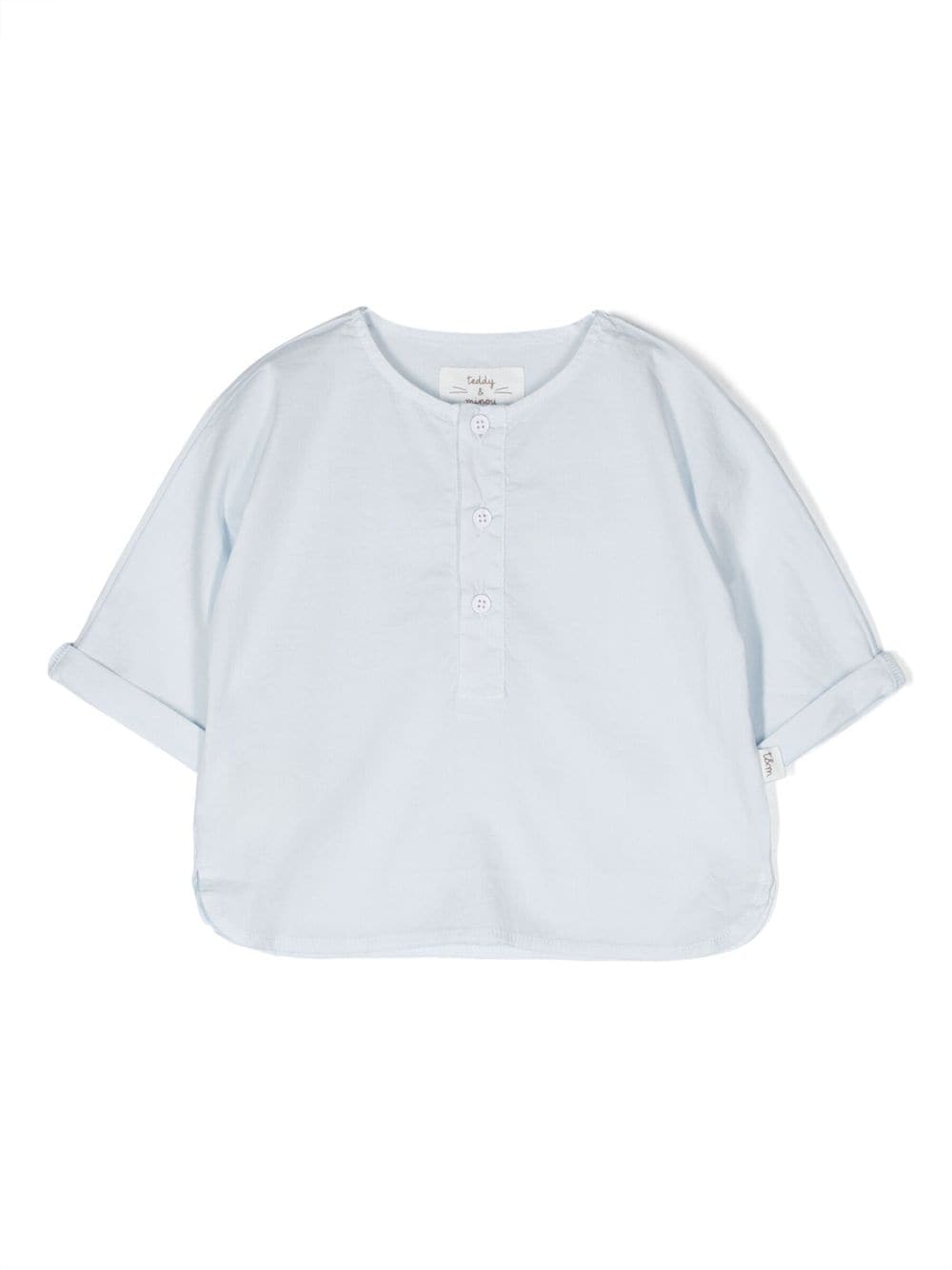 Teddy & Minou Babies' Logo-tag Short-sleeve Shirt In Blau