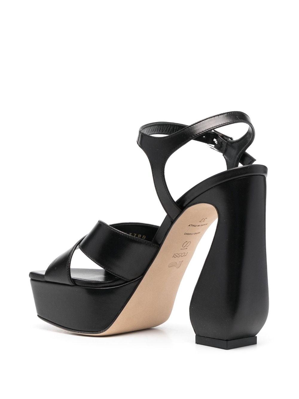 Shop Si Rossi Sculpted-heel Sandals In Black