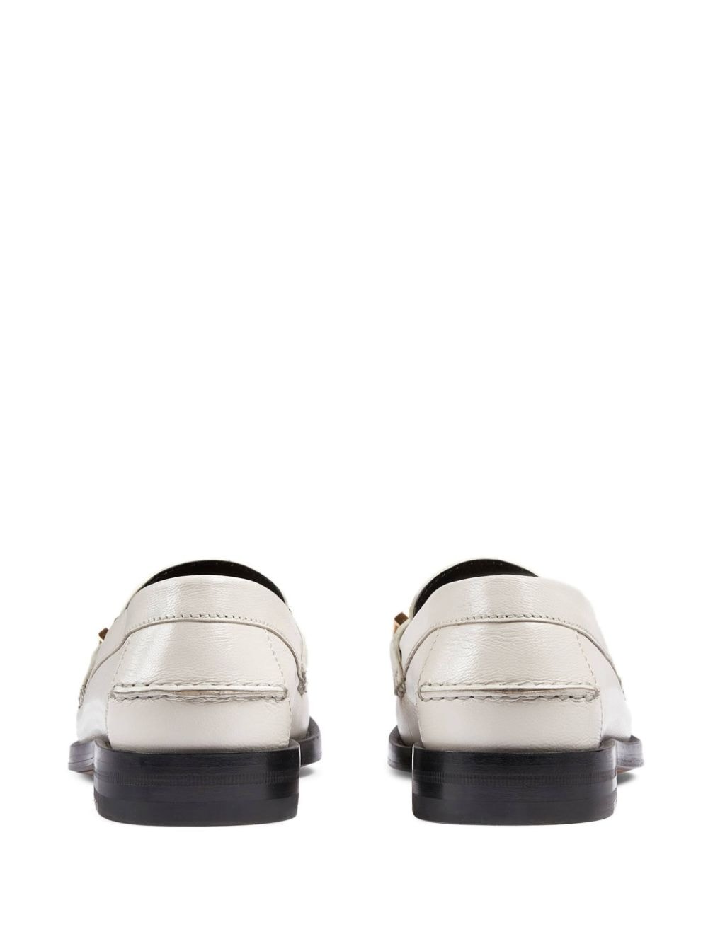 Shop Gucci Logo-plaque Leather Loafers In White