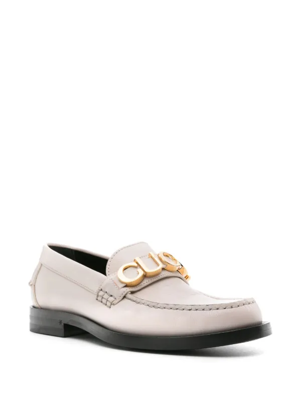 Gucci white leather loafers online