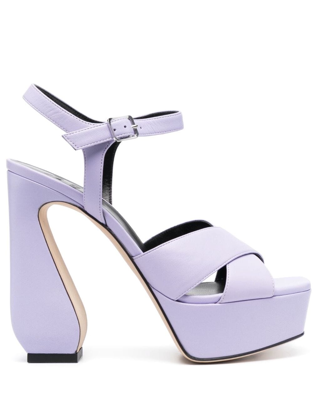 Shop Si Rossi Sculpted-heel Sandals In Purple