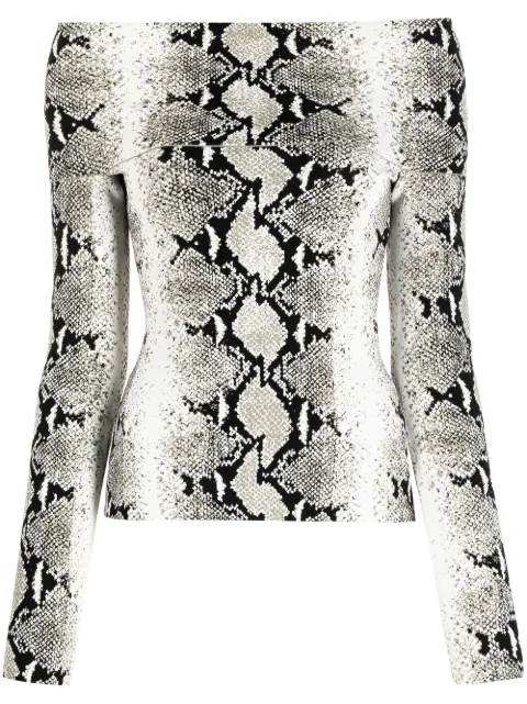 KHAITE Blusa ombro a ombro com estampa