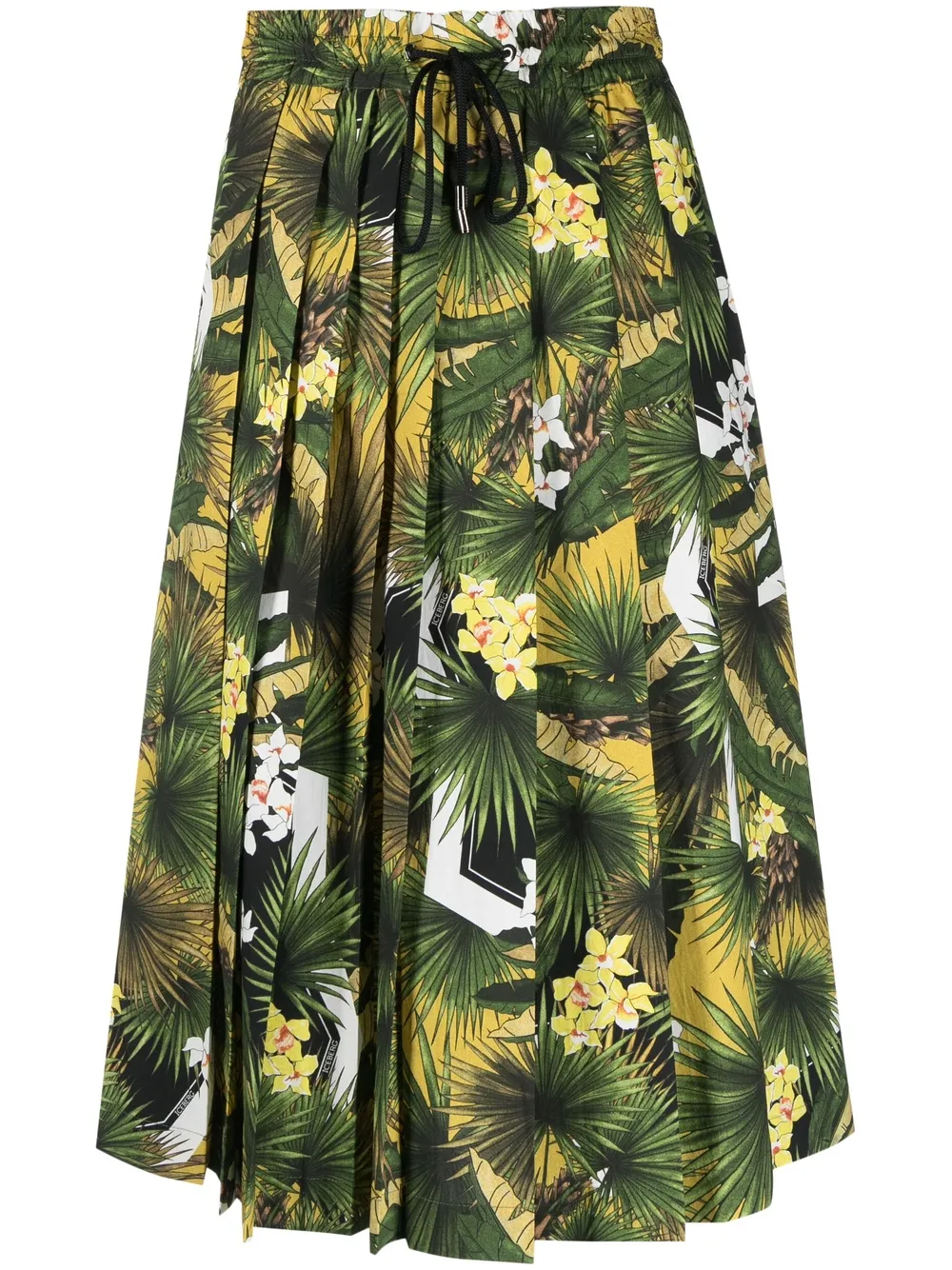 Iceberg Tropical-print Pleated Skirt In Green