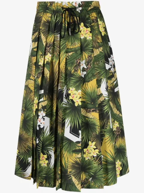 Iceberg falda plisada con estampado tropical