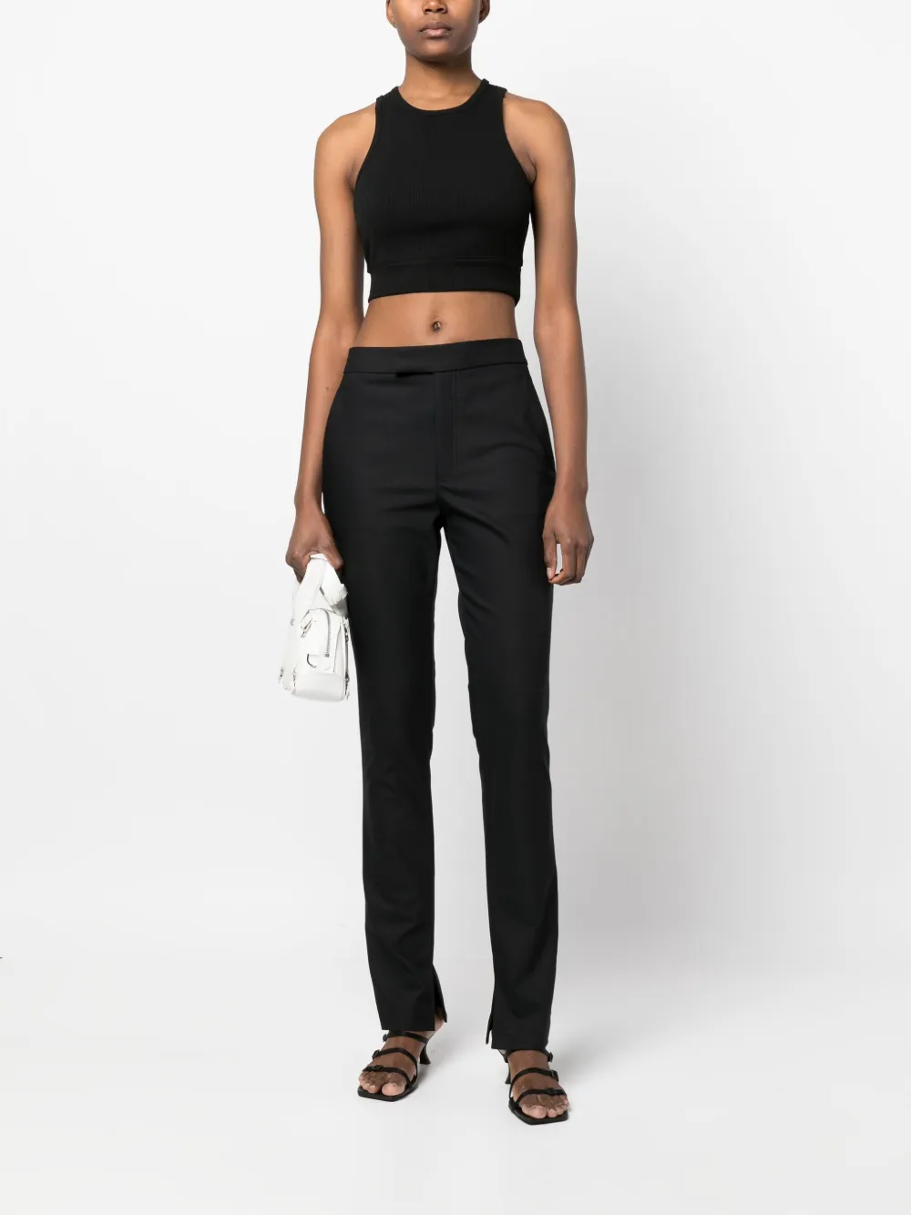 Helmut Lang Ribbed Cropped Top - Farfetch