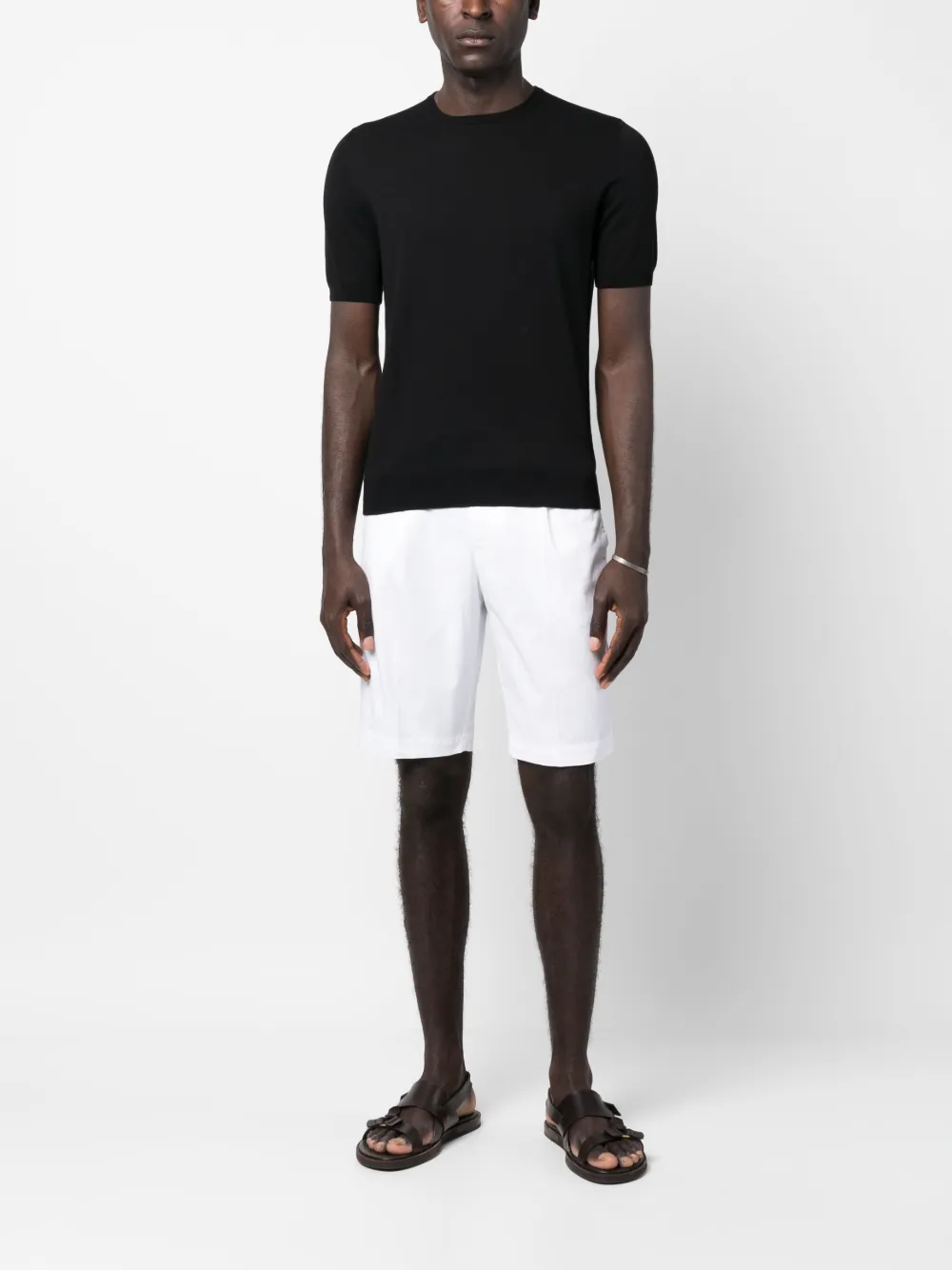 Tagliatore Fijngebreid T-shirt - Zwart