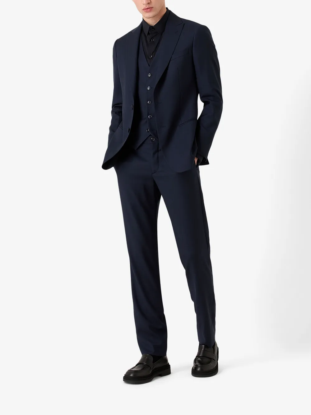 Giorgio Armani Pak met enkele rij knopen - Blauw