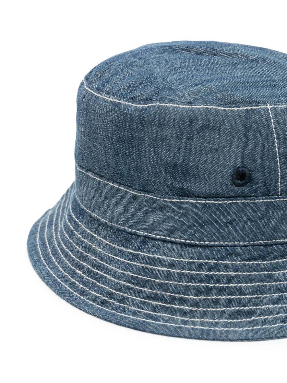 Shop Bonpoint Contrast-stitch Denim Bucket Hat In Blue