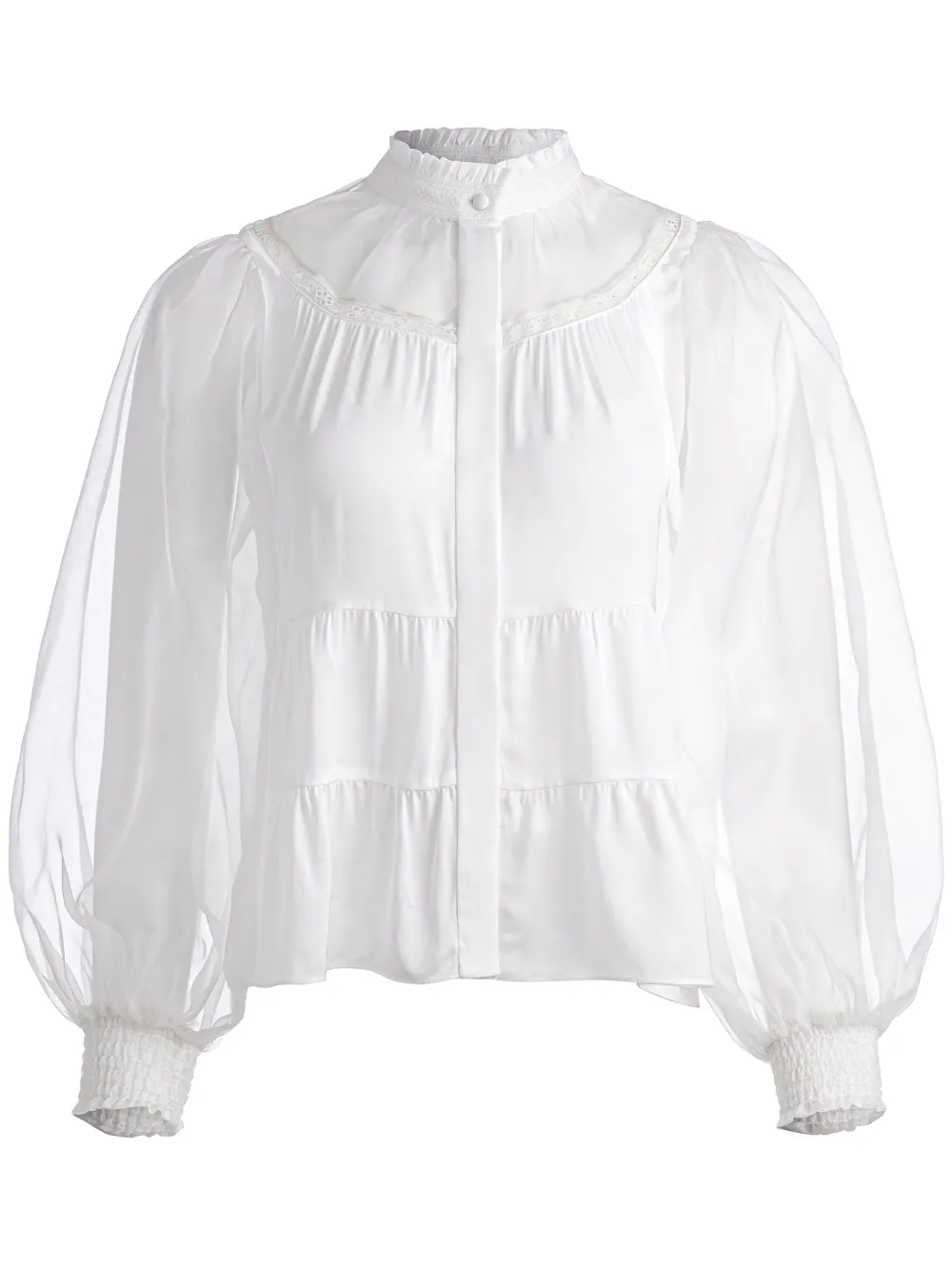 alice + olivia Jaclyn gathered-detail blouse - WHITE