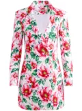 alice + olivia Latoya floral mini blazer dress - White