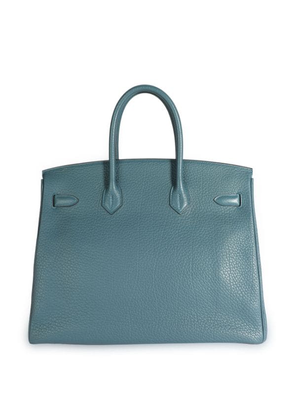 Hermes Blue Epsom Leather Gold Hardware Birkin 35 Bag