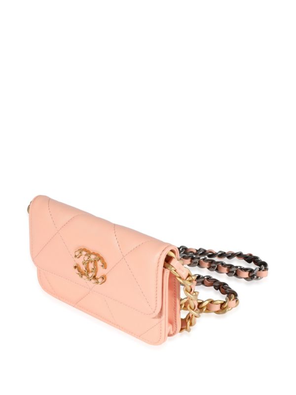 Pre-owned Chanel Wallet on Chain WOC Pink Caviar Light Gold