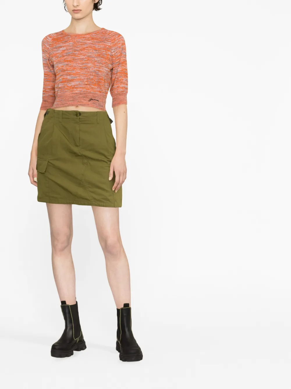 GANNI Cropped top - Oranje
