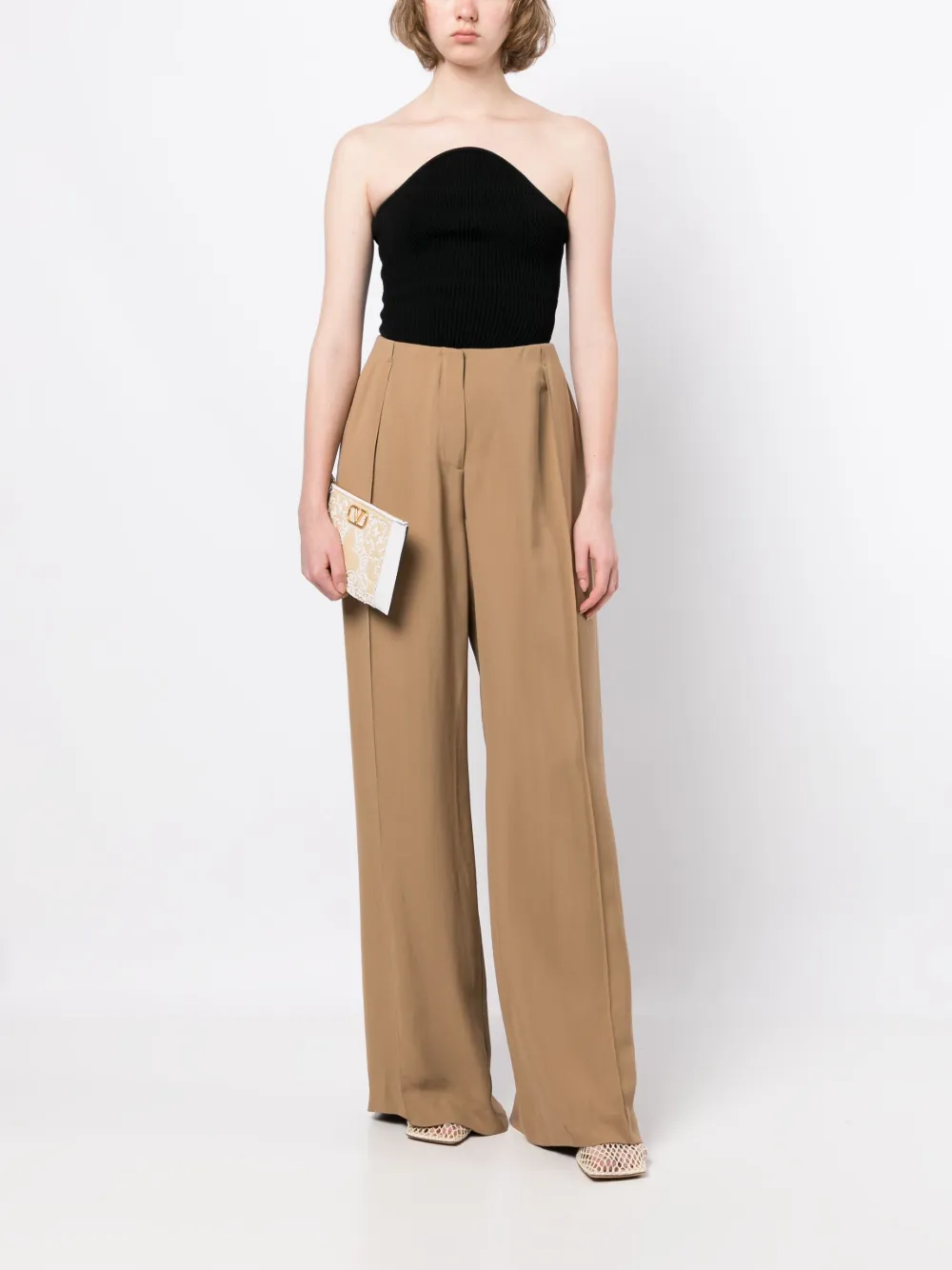 Valentino Garavani Clutch met logo Beige