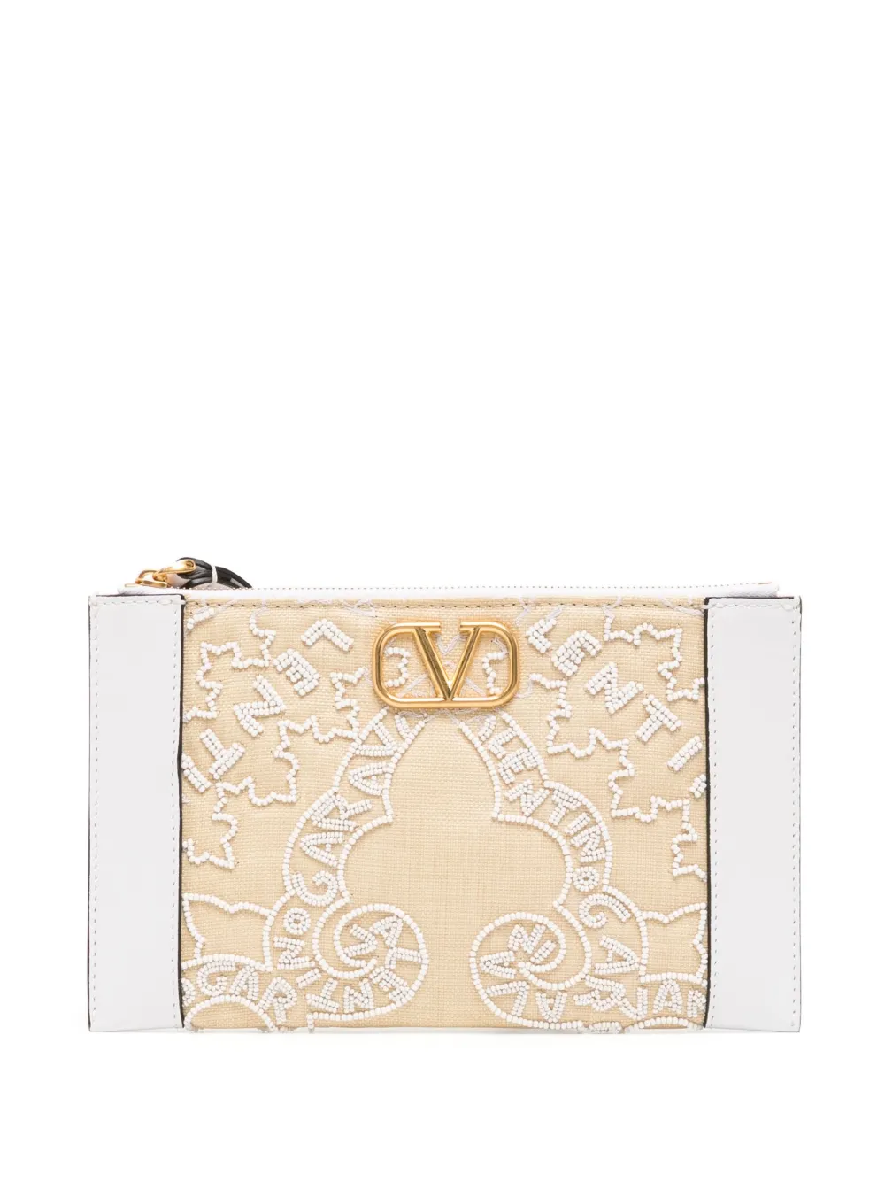 Valentino Garavani Clutch met logo Beige