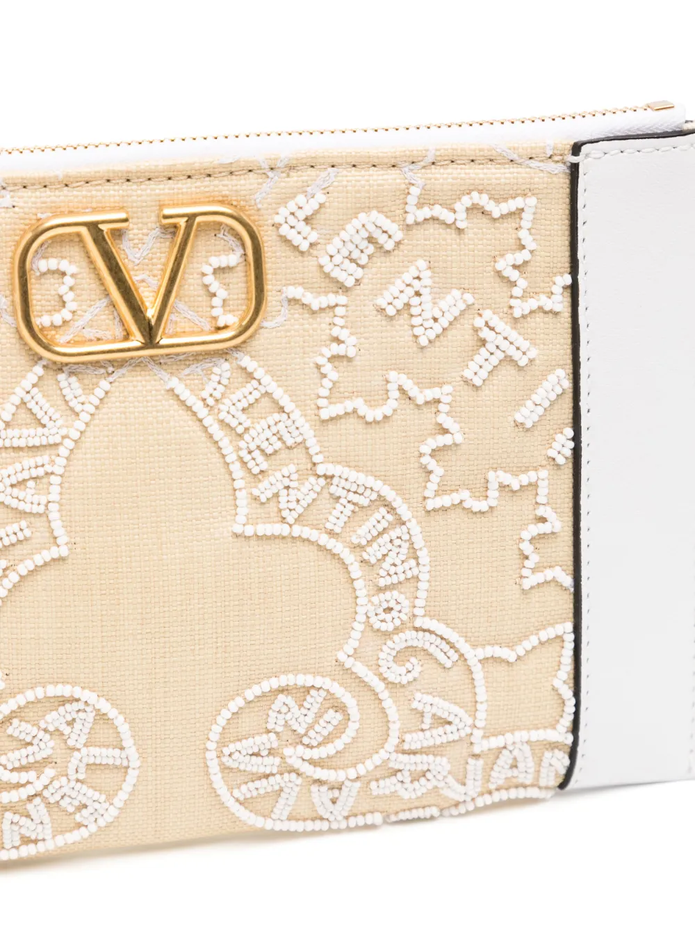 Valentino Garavani Clutch met logo Beige