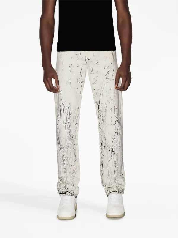AMIRI Mud Crack straight-leg Jeans | White | FARFETCH