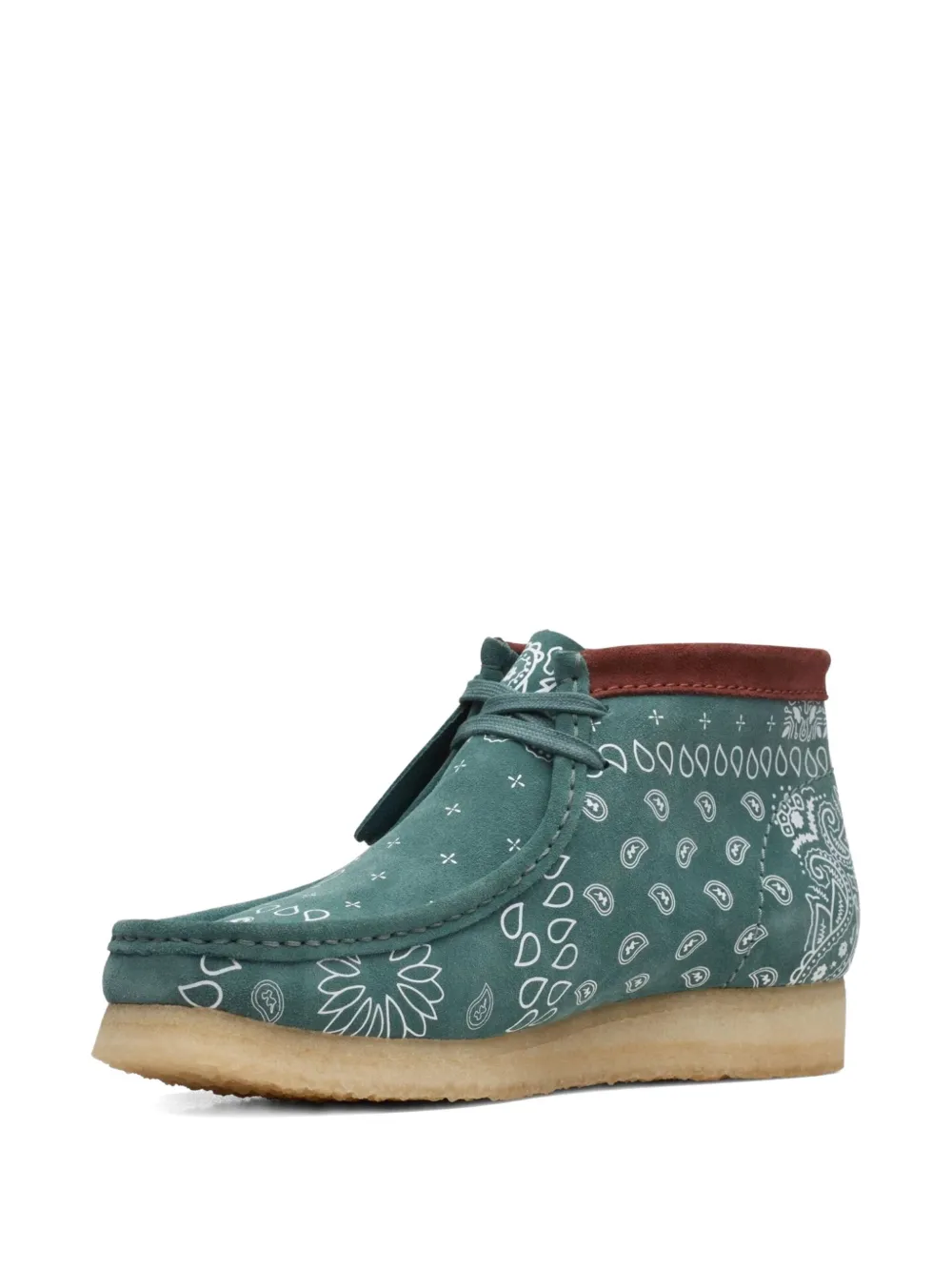 Clarks Wallabee bandana-print desert boots Green