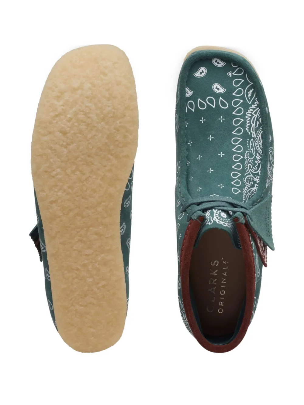 Clarks Wallabee bandana-print desert boots Green