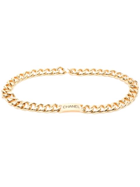 CHANEL 1990-2000s logo-plaque chain belt Women