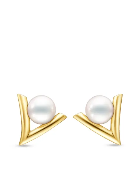 TASAKI 18kt yellow gold Danger Claw pearl earrings