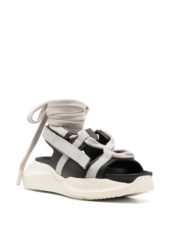 Rick Owens メンズ ホワイト Geth ラップストラップ サンダル