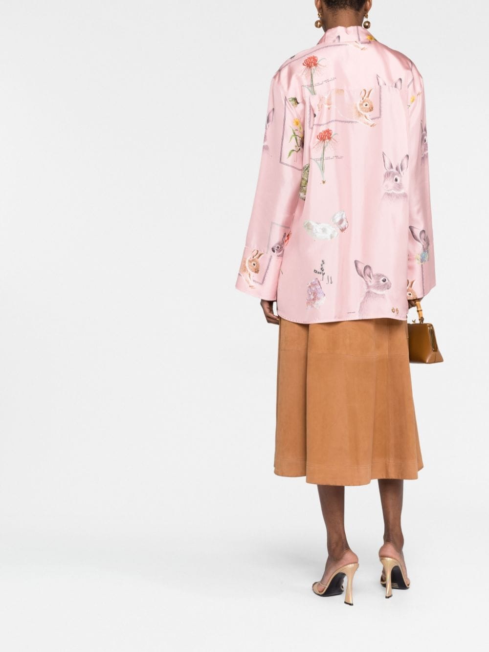 Shop Lanvin Nature-print Silk Shirt In Rosa