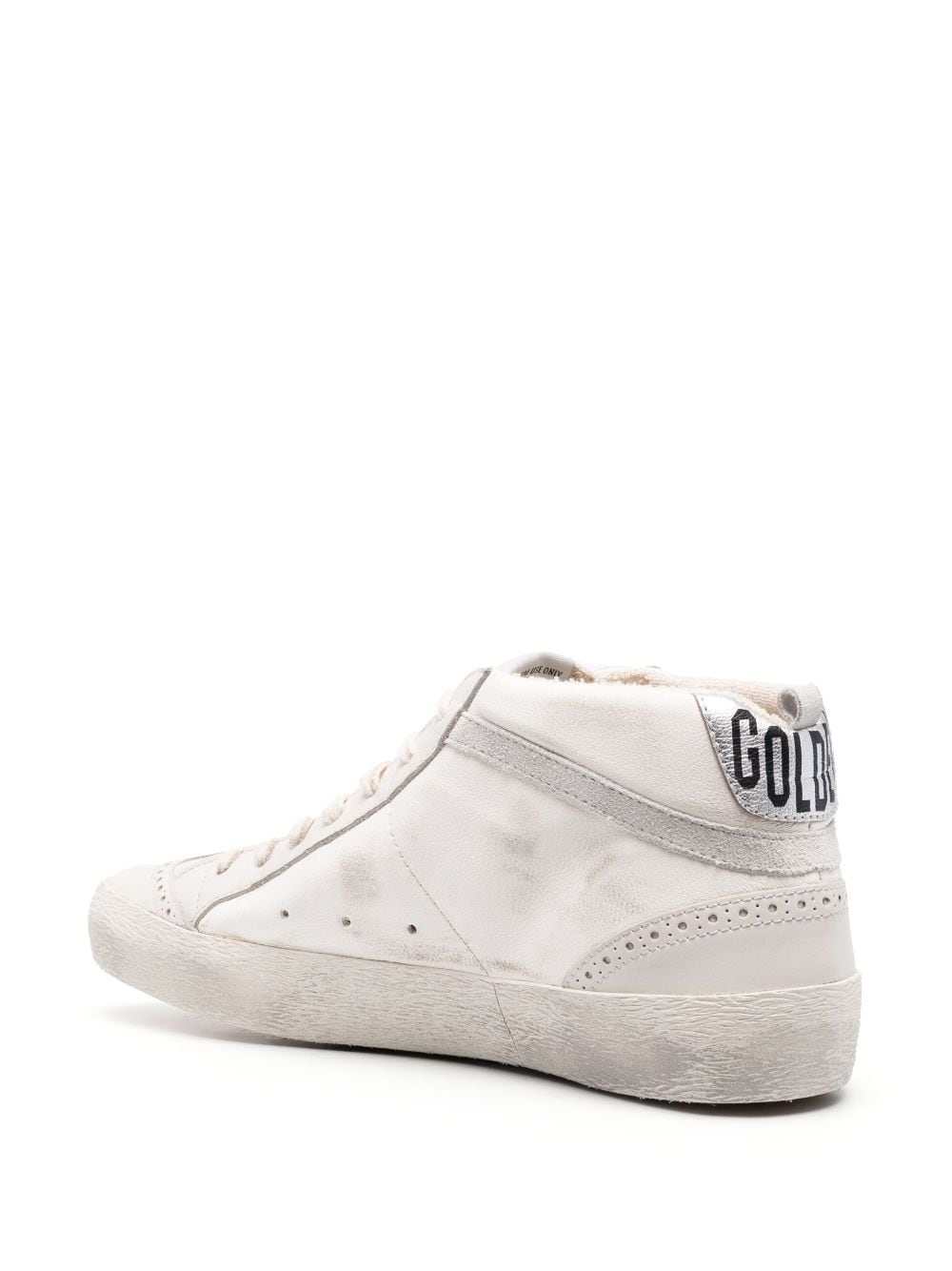 Shop Golden Goose Mid Star Leather Sneakers In White