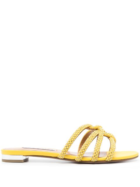 Aquazzura Moondust embellished flat sandals Women