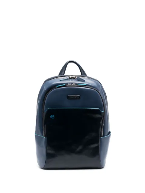 PIQUADRO logo-patch leather backpack