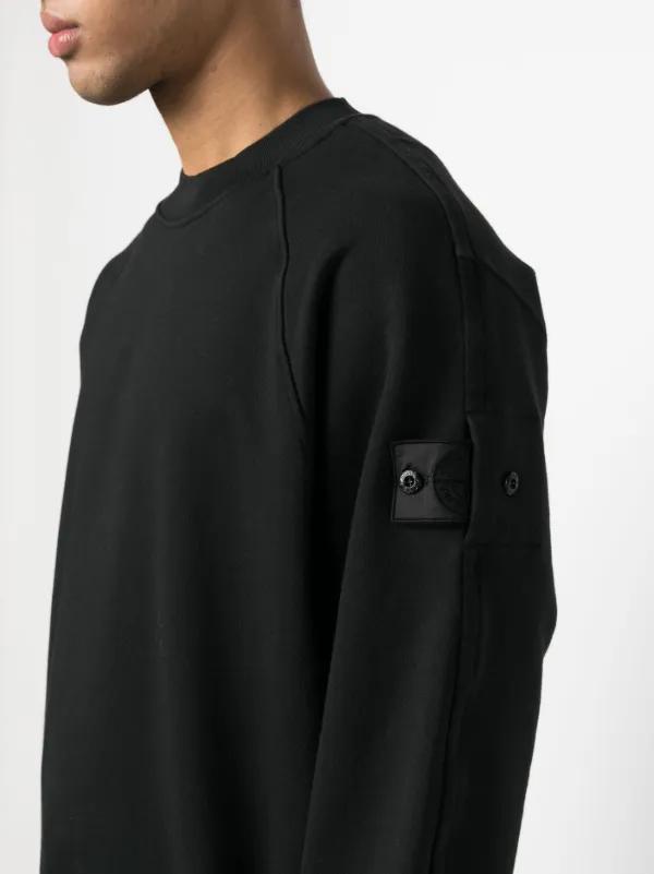 Stone Island Shadow Project logo-patch Cotton Jumper - Farfetch