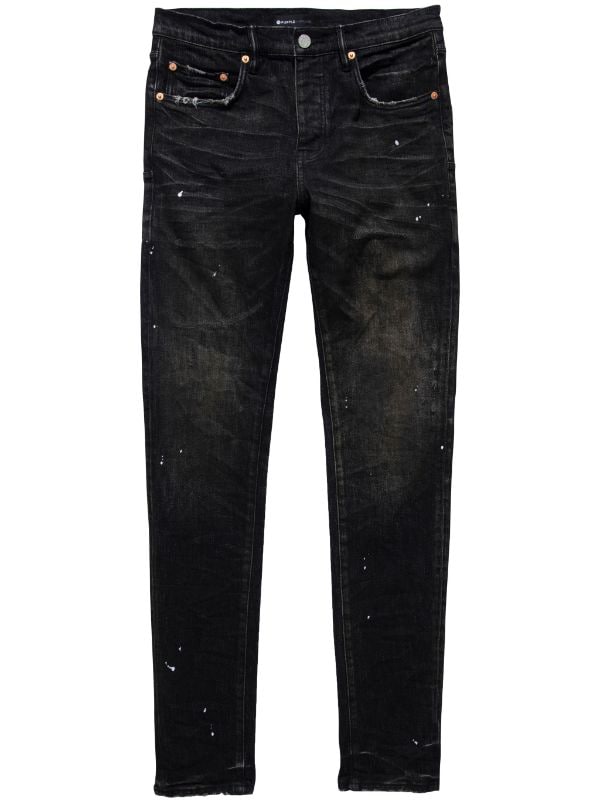 Purple Brand low-rise Black Wash Blowout Slim Jeans - Farfetch