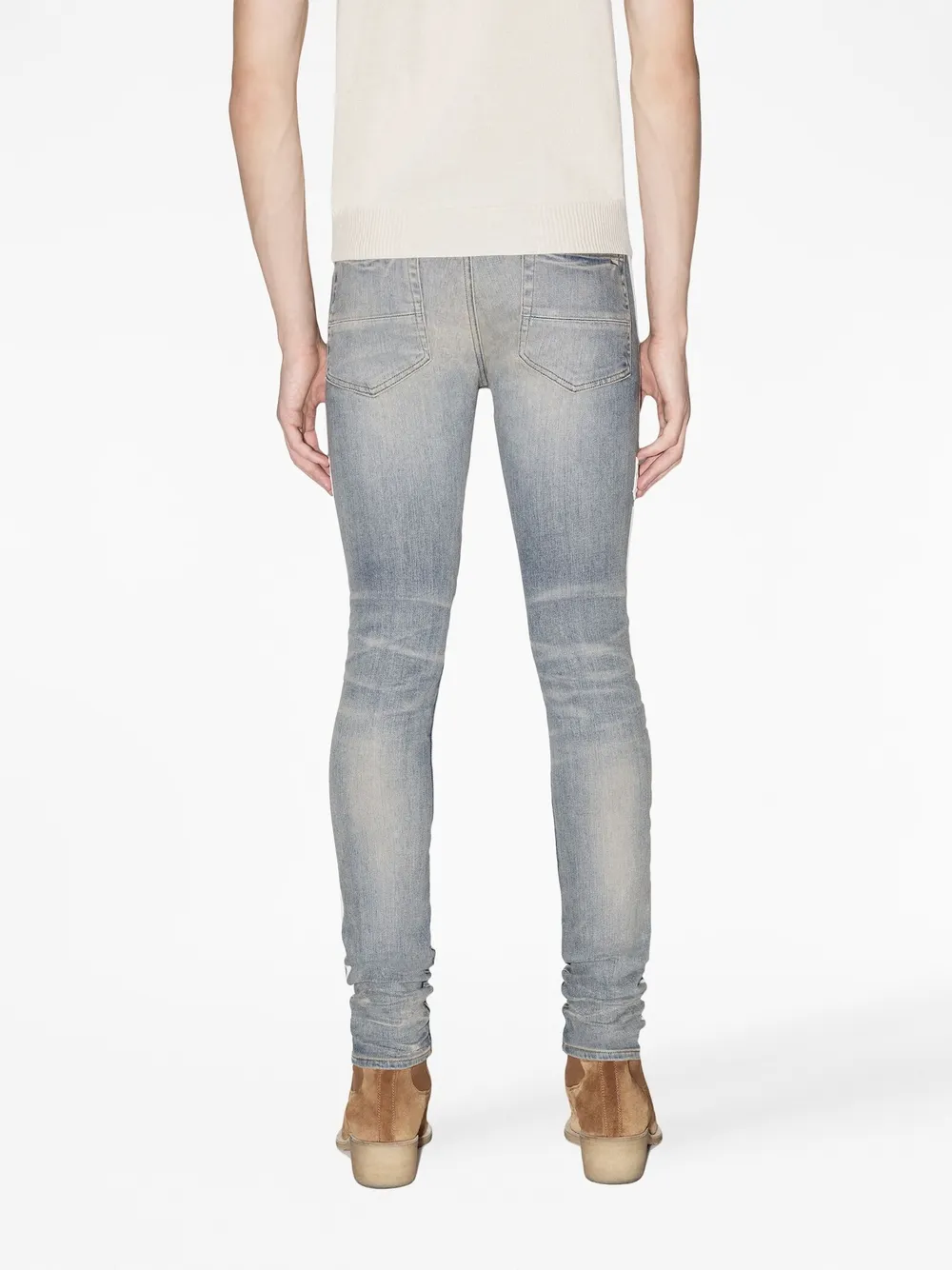 Amiri Varsity Applique Logo Skinny Jean In Clay Indigo ModeSens
