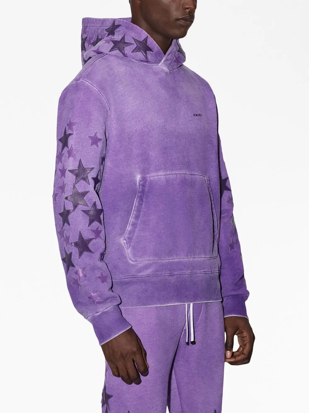 AMIRI star-patch spray-paint-effect Hoodie | Purple | FARFETCH SK