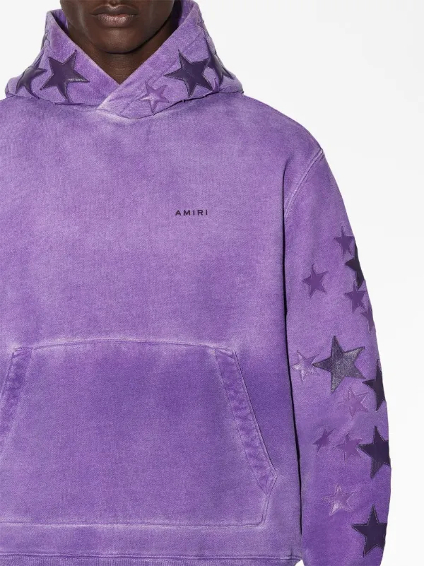 AMIRI star-patch spray-paint-effect Hoodie | Purple | FARFETCH