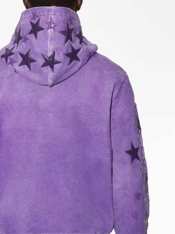 AMIRI star-patch spray-paint-effect Hoodie | Purple | FARFETCH