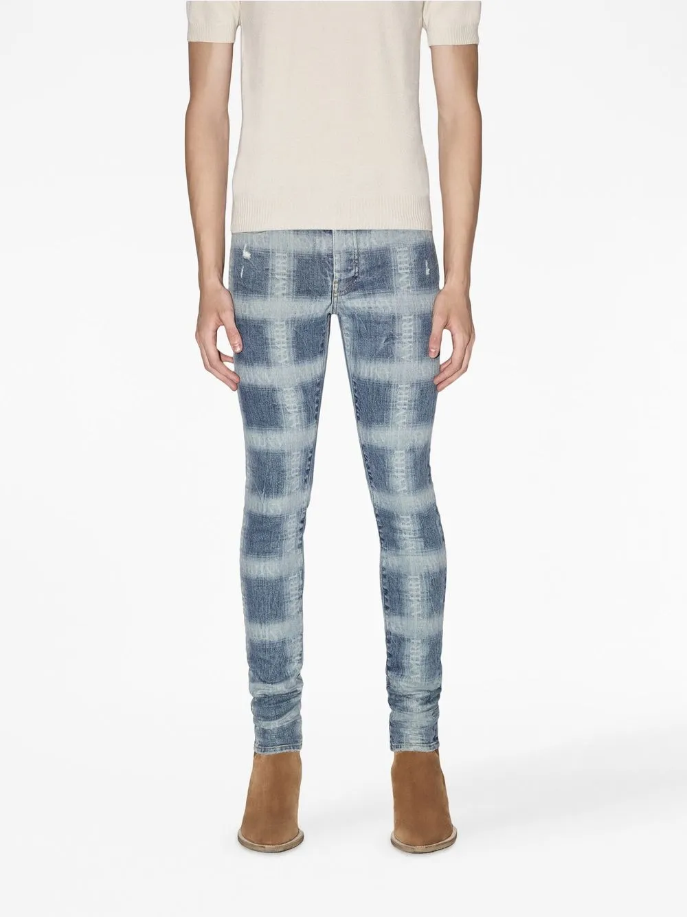 Gingham skinny clearance jeans