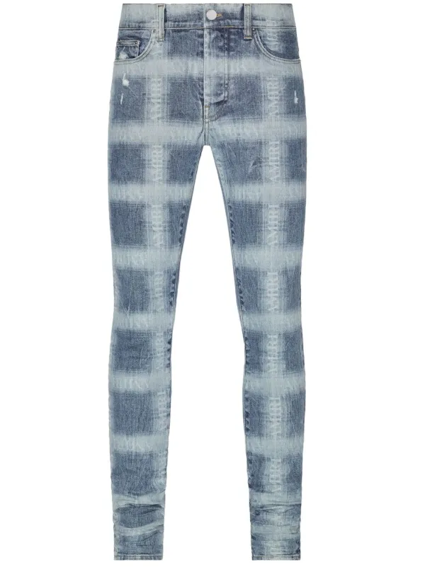 Gingham skinny outlet jeans
