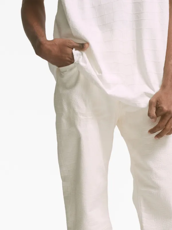 aritzia wilfred ホワイト ストレートレッグレザーパンツ レディース