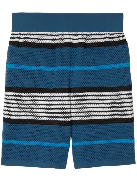 Burberry - stripe-print knit shorts