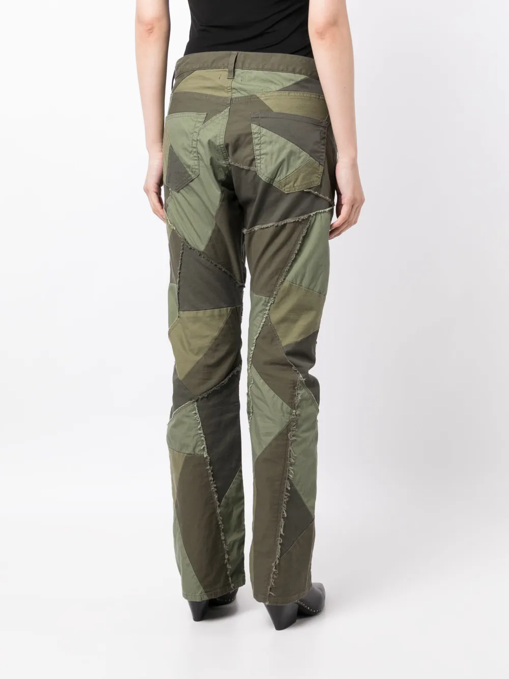 John Elliott Patchwork-design Bootcut Jeans In Green