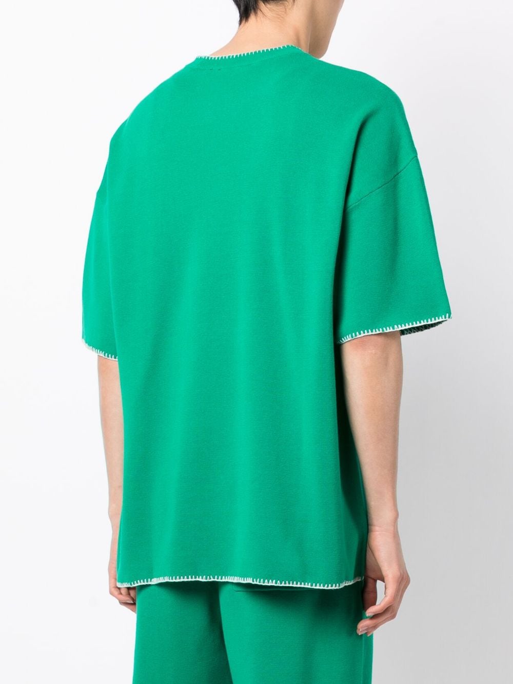 Shop Five Cm Decorative Stitching T-shirt In Green