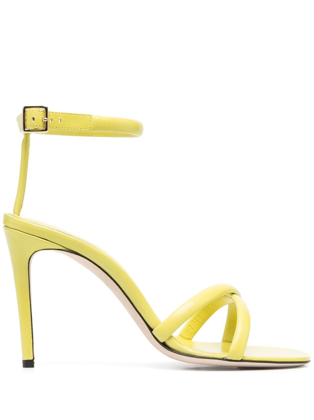 Shop Victoria Beckham 100mm Leather Sandals In Green