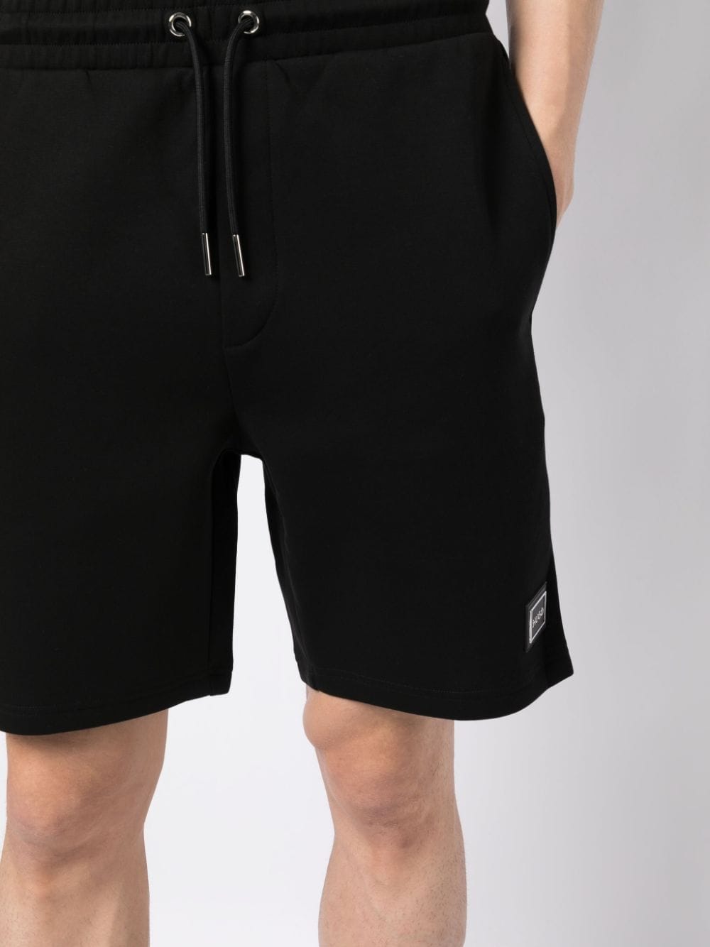 Shop Hugo Logo-patch Track Shorts In Black