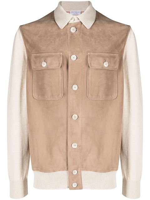 Brunello Cucinelli contrasting-detail cotton bomber