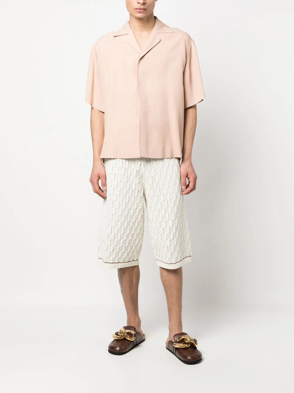 Wales Bonner Gebreide shorts - Beige