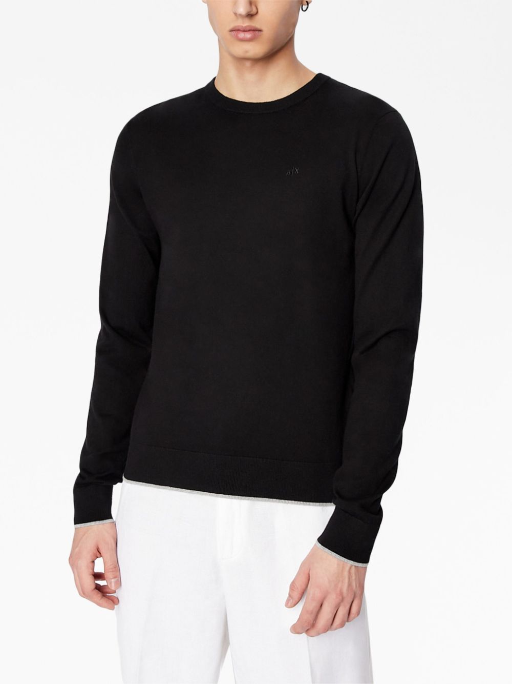 Armani Exchange logo-embroidered knitted jumper Men