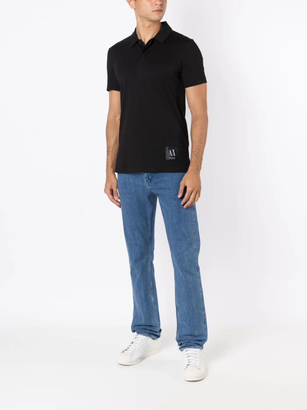Armani Exchange Poloshirt met logopatch - Zwart