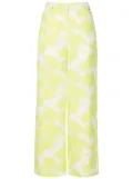 Armani Exchange abstract-pattern palazzo pants - Green